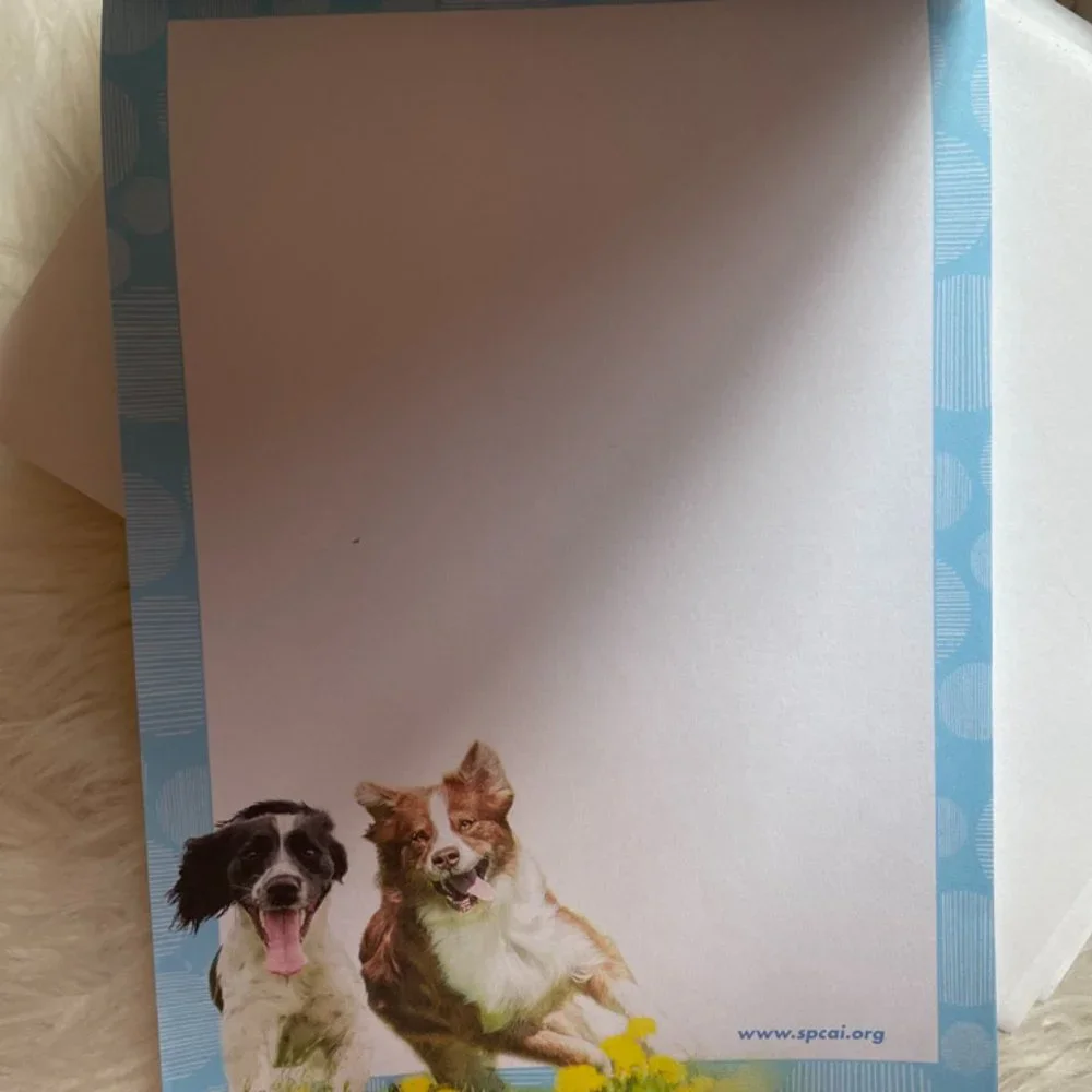 10 Cute Cuddly Cats & Dogs Cards, with matching print envelopes, 1 notebook